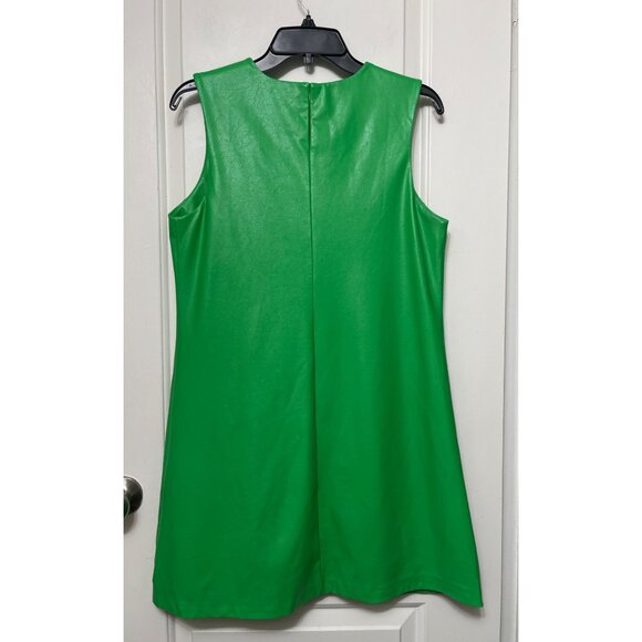 Amanda Uprichard New York Harlow Faux Leather Mini Dress in Green Size M - Picture 7 of 16